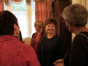 Holly Knox (left to right), Deborah Ashford, Cheryl Fields, and Francelia Gleaves McKindra chat before the luncheon for Title IX foremothers in Washington, D.C., January 2015.